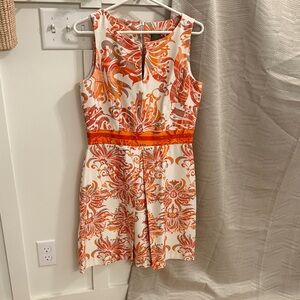 Taylor Orange and White Floral Dress